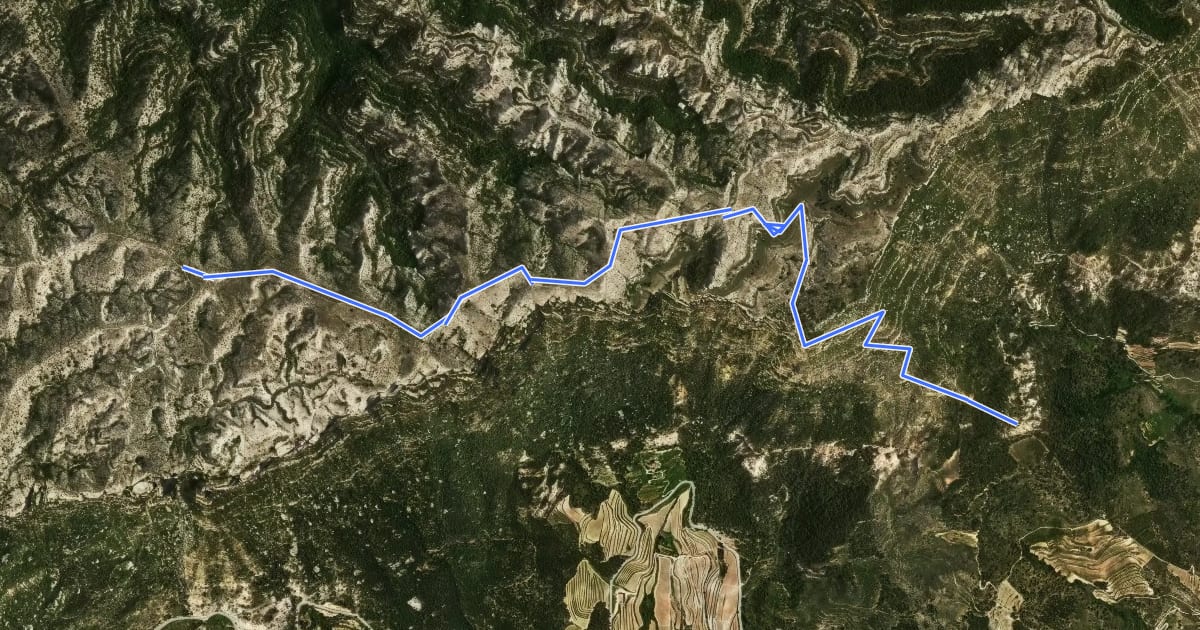 Маршрут Sender del Priorat. Variant refugi de la Morera de Montsant на спутниковом снимке