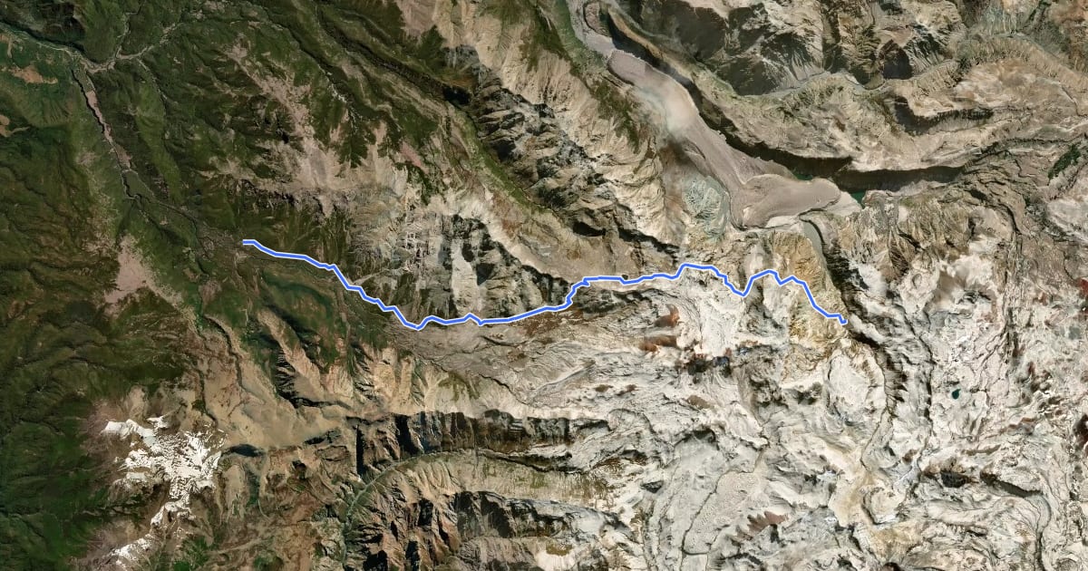 Маршрут Sendero a Termas del Azufre на спутниковом снимке