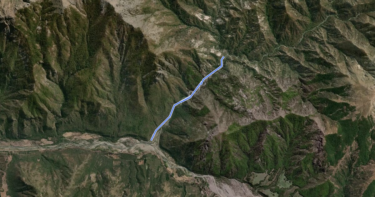 Маршрут Sendero Baños de la Diosa на спутниковом снимке