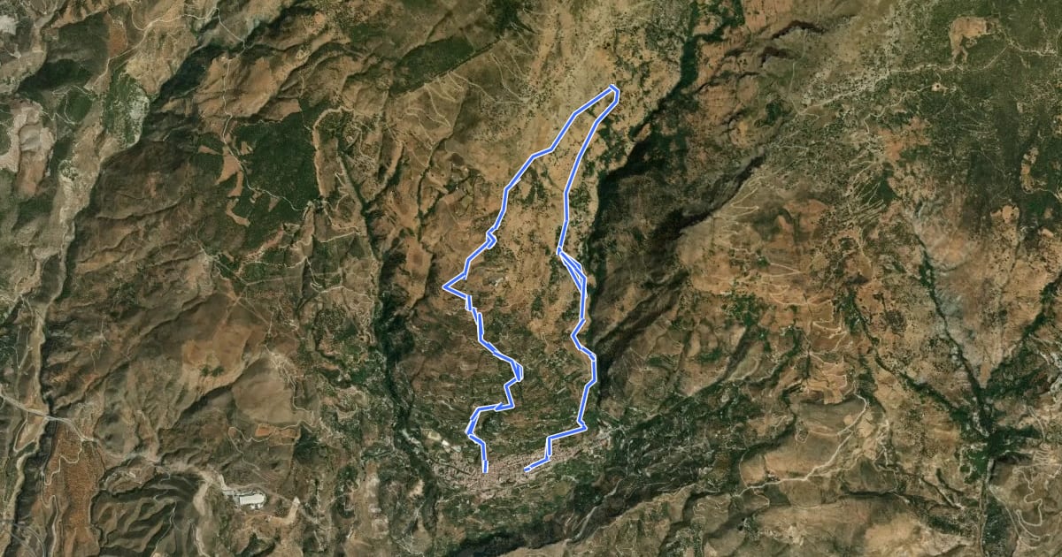 Маршрут Sendero Bordaila - Acequia Nueva на спутниковом снимке