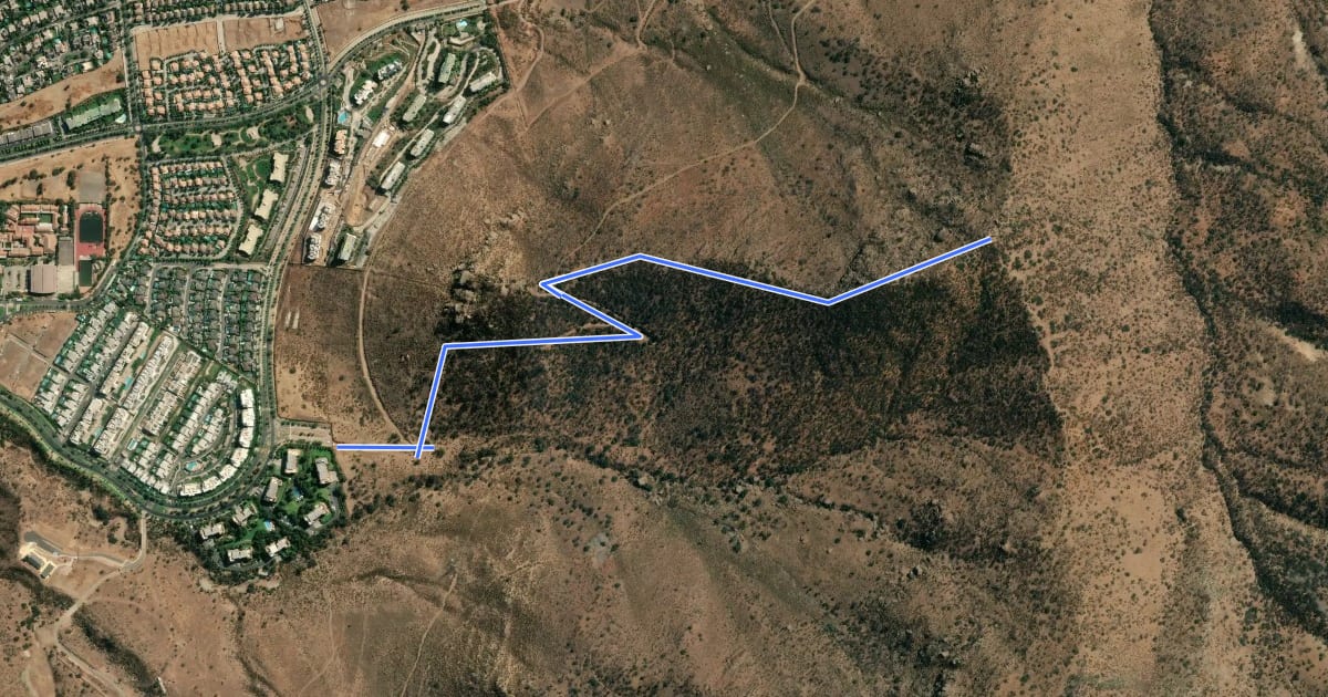 Маршрут Sendero Bulnes Correa-Morro Las Papas на спутниковом снимке