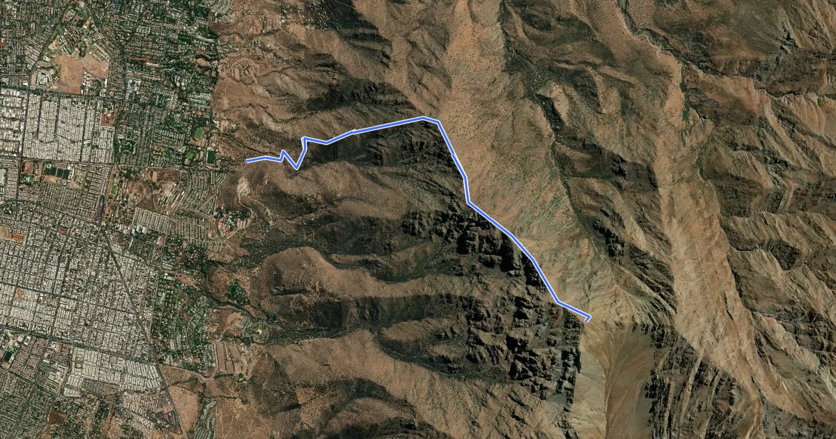 Маршрут Sendero Cerro La Cruz на спутниковом снимке