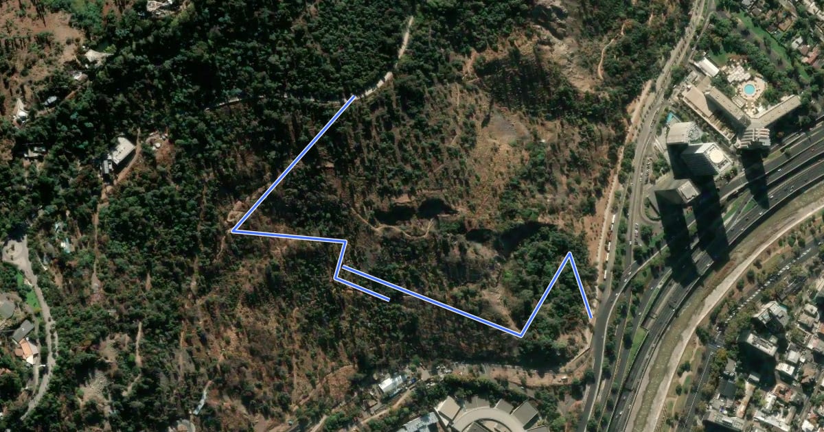 Маршрут Sendero Ciclista 4½ на спутниковом снимке