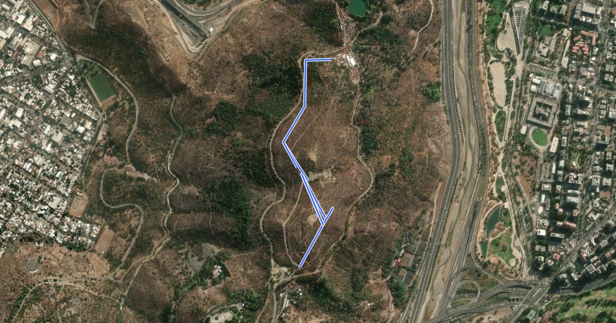 Маршрут Sendero Ciclista Anfiteatro на спутниковом снимке