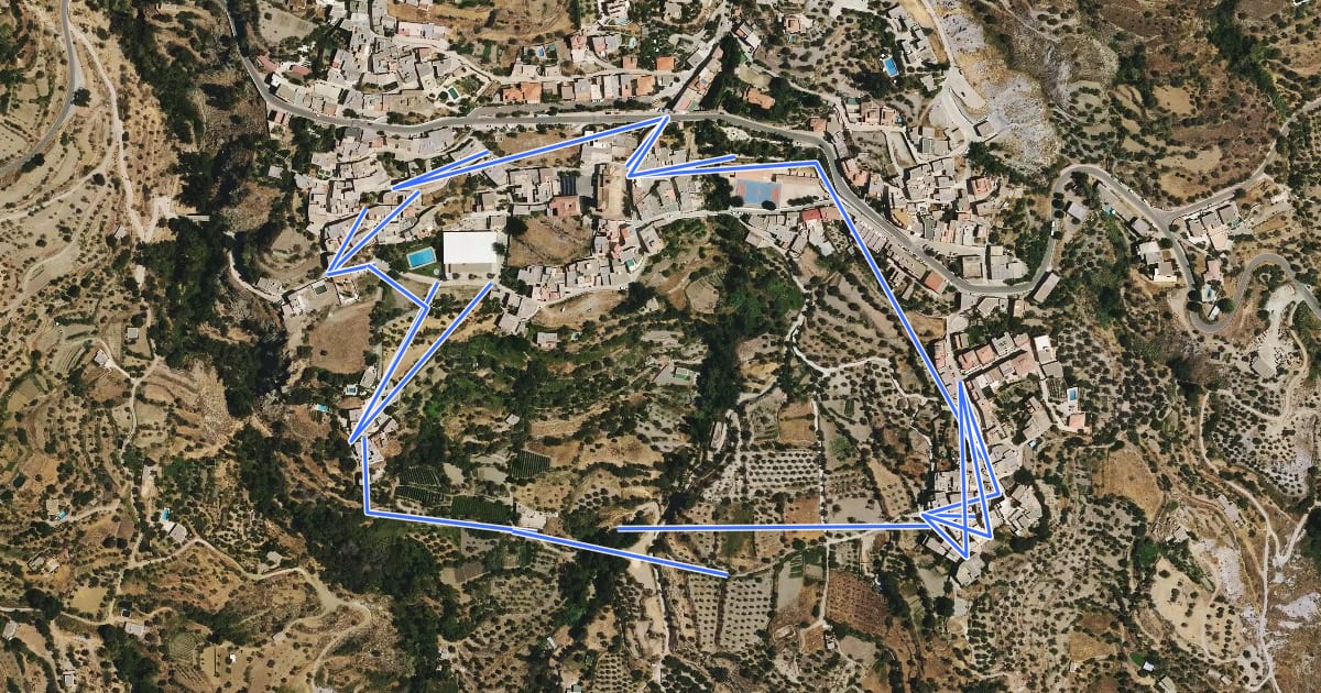 Маршрут Sendero de Aben Humeya на спутниковом снимке