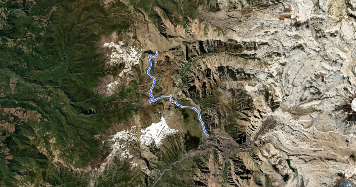 Маршрут Sendero de Chile: Tramo Altos de Lircay на спутниковом снимке