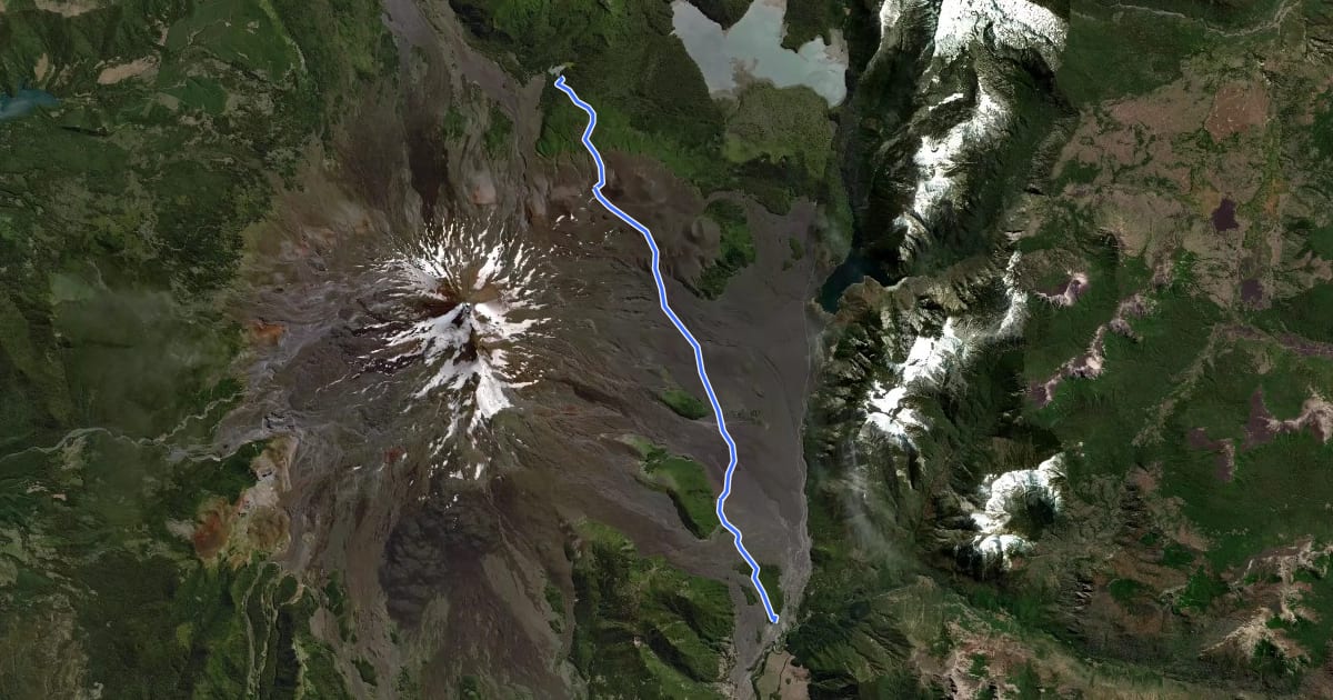 Маршрут Sendero de Chile: Tramo Los Escoriales на спутниковом снимке