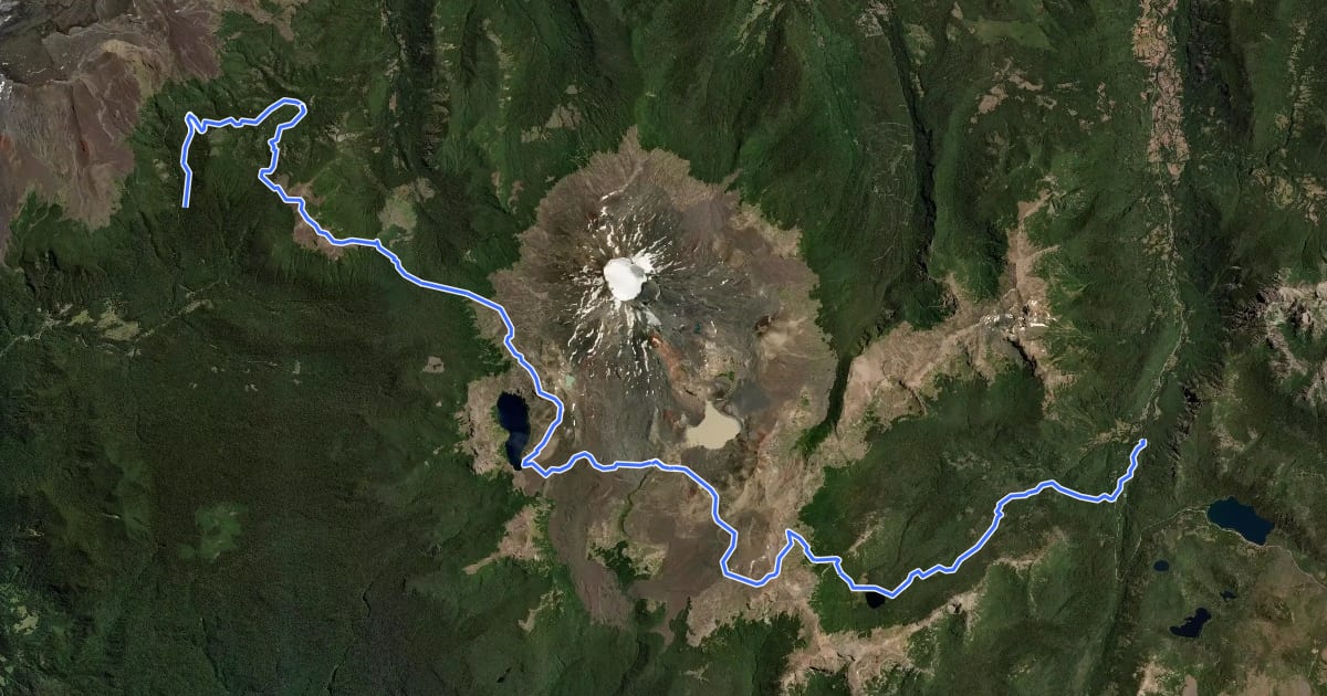 Маршрут Sendero de Chile: Tramo Parque Nacional Villarrica на спутниковом снимке
