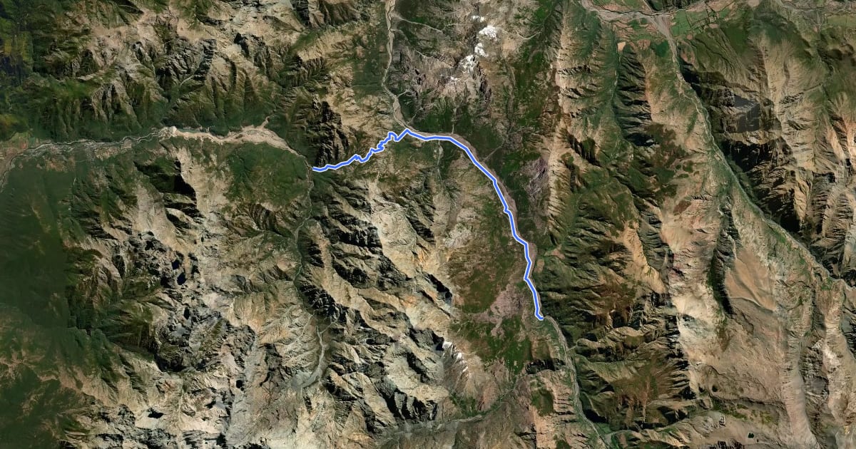 Маршрут Sendero de Chile: Tramo Río Melado на спутниковом снимке