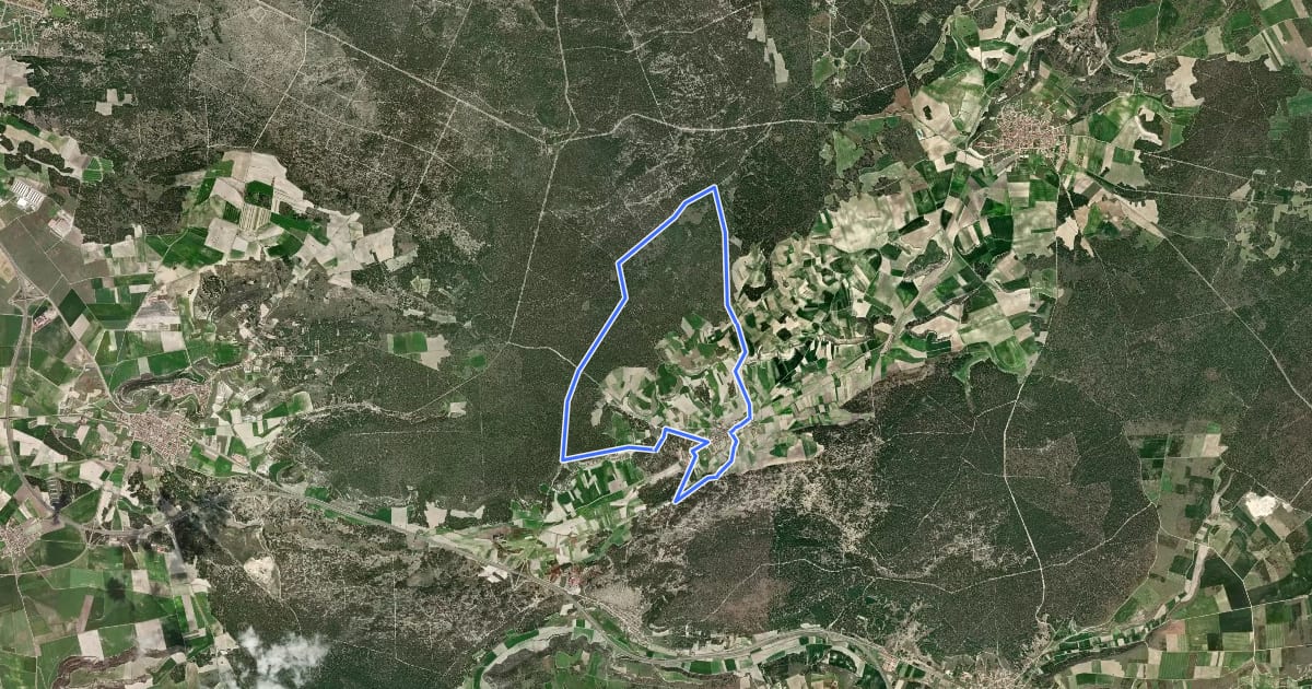 Маршрут Sendero de la Cañada на спутниковом снимке