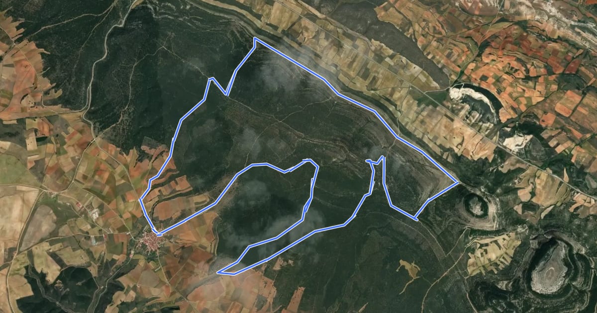 Маршрут Sendero de la Cuna del Buen Conde на спутниковом снимке
