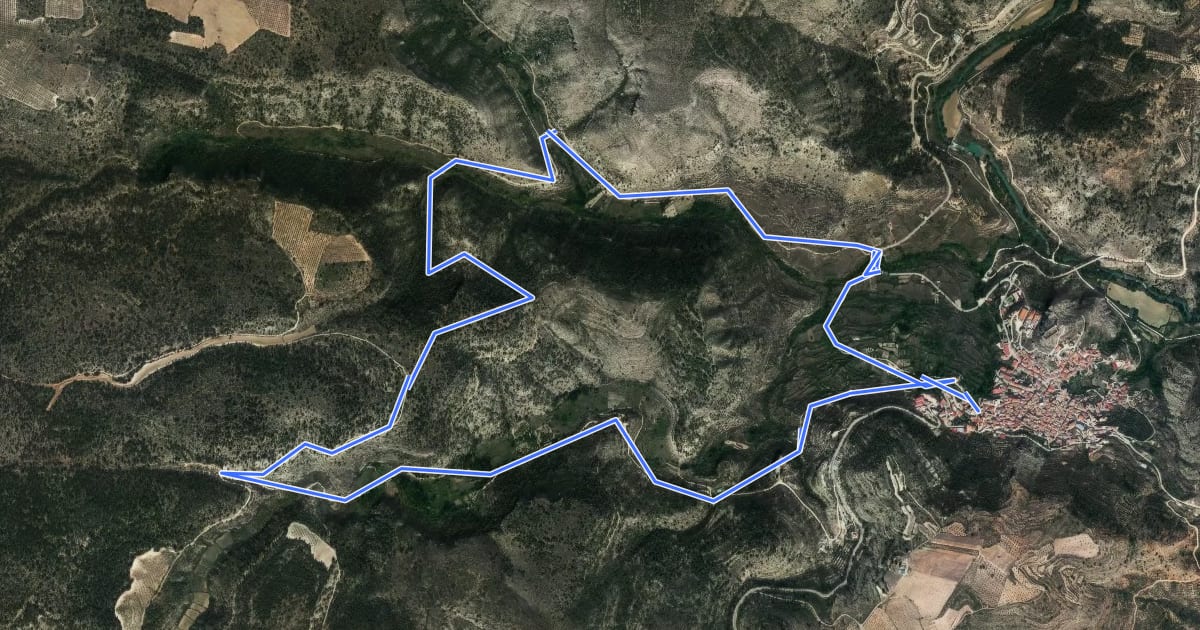 Маршрут Sendero de la Hoz del Agua y Hoz Cerrada на спутниковом снимке