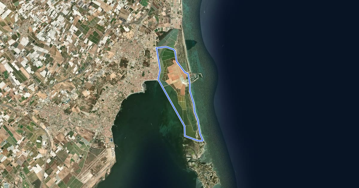 Маршрут Sendero de las Encañizadas на спутниковом снимке