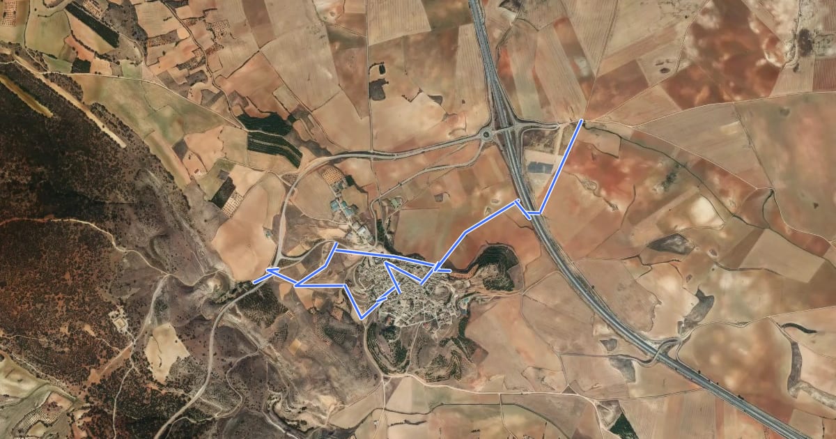 Маршрут Sendero de las fuentes y los pozos на спутниковом снимке