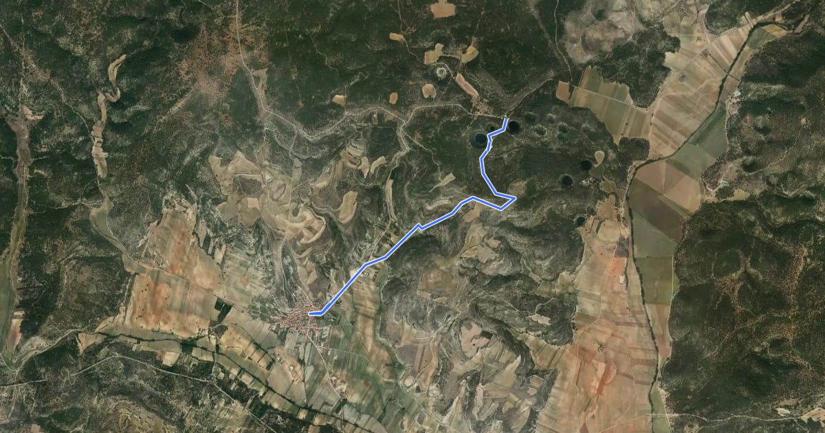 Маршрут Sendero de las Lagunas на спутниковом снимке