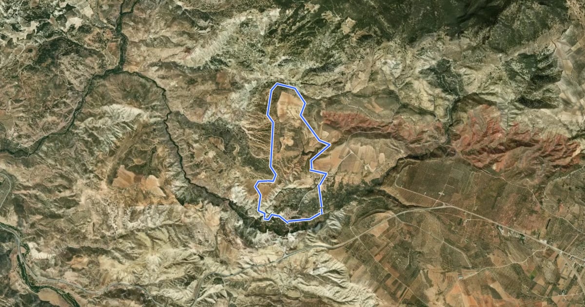 Маршрут Sendero de las Salinas del Mesto на спутниковом снимке