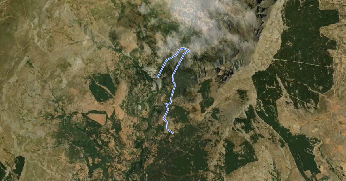 Маршрут Sendero de los Castaños на спутниковом снимке