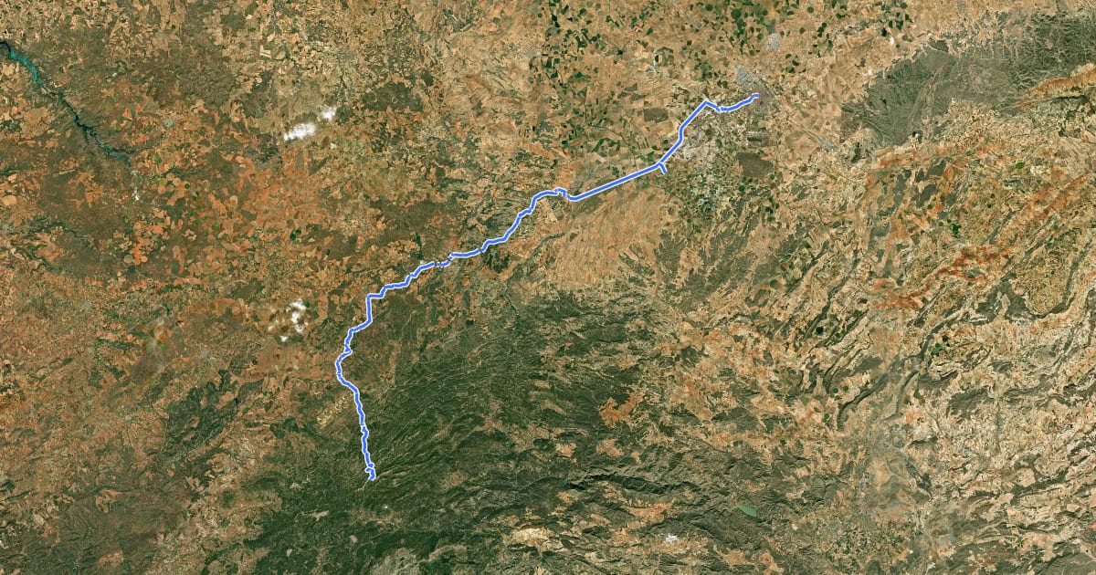 Маршрут Sendero de los Serranos на спутниковом снимке