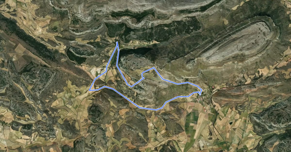 Маршрут Sendero de Puentes de Amaya на спутниковом снимке
