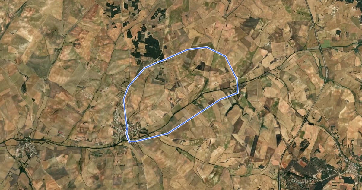 Маршрут Sendero de Quintanilleja y Calzada на спутниковом снимке