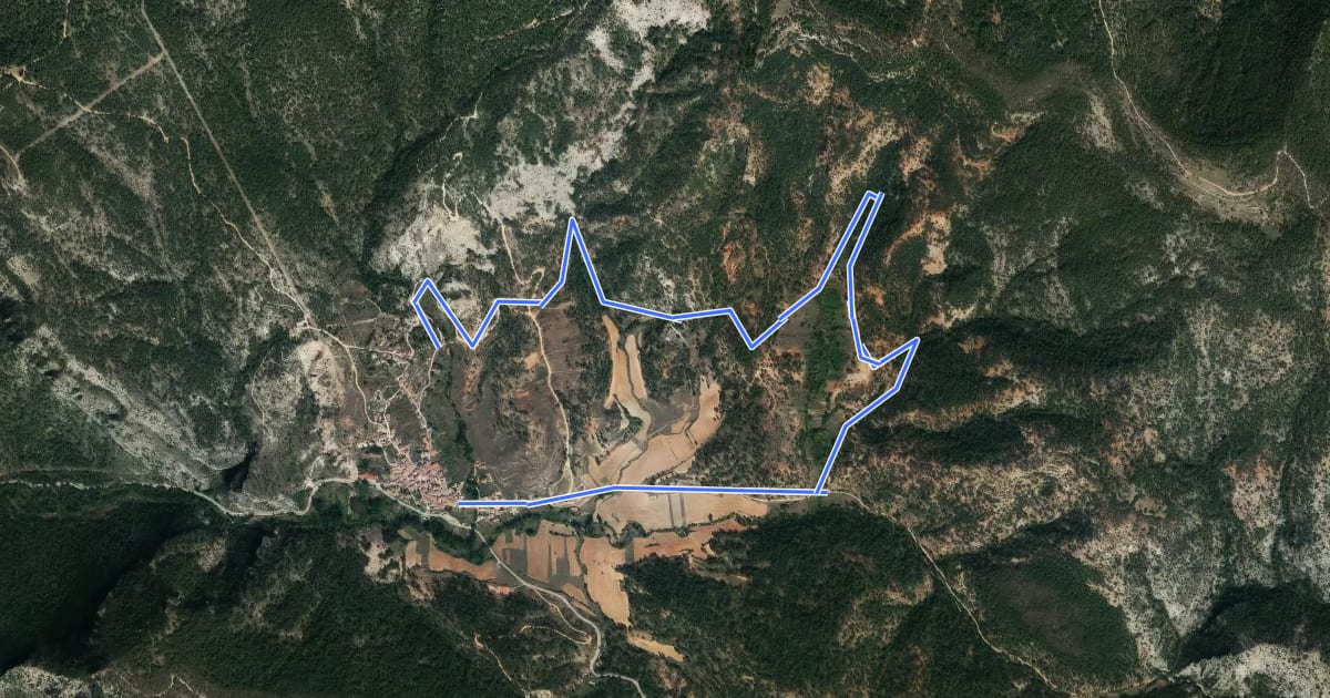 Маршрут Sendero del Cañizar на спутниковом снимке