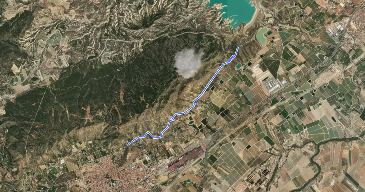 Маршрут Sendero del Camino de la Fuente del Borrego на спутниковом снимке