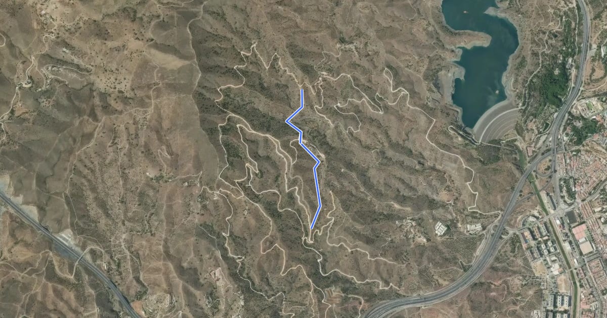 Маршрут Sendero del Dique на спутниковом снимке