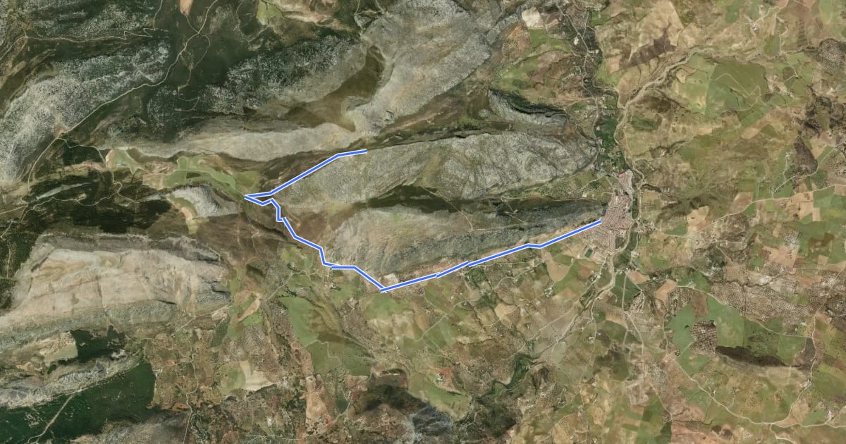 Маршрут Sendero del Nacimiento на спутниковом снимке