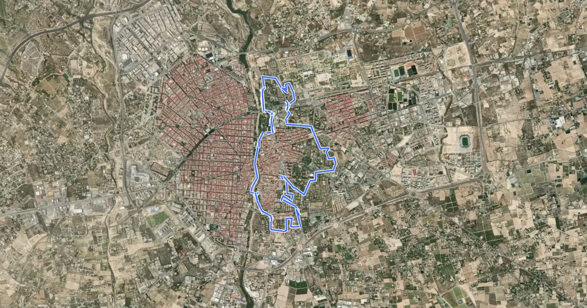 Маршрут Sendero del Palmeral на спутниковом снимке