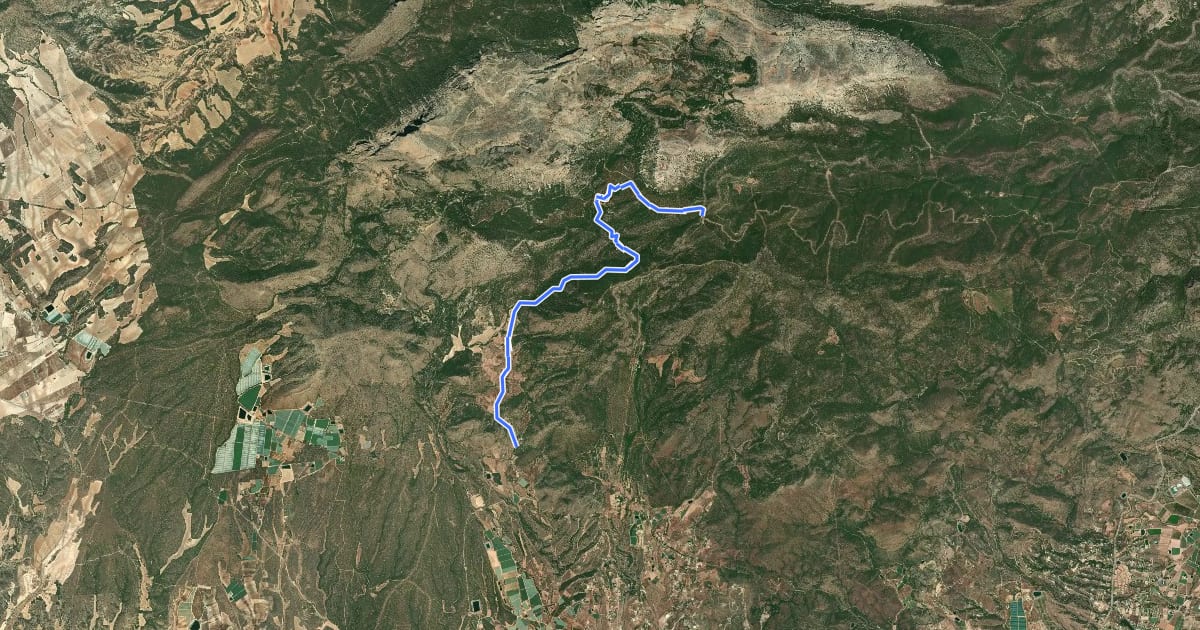 Маршрут Sendero del Purgatorio на спутниковом снимке