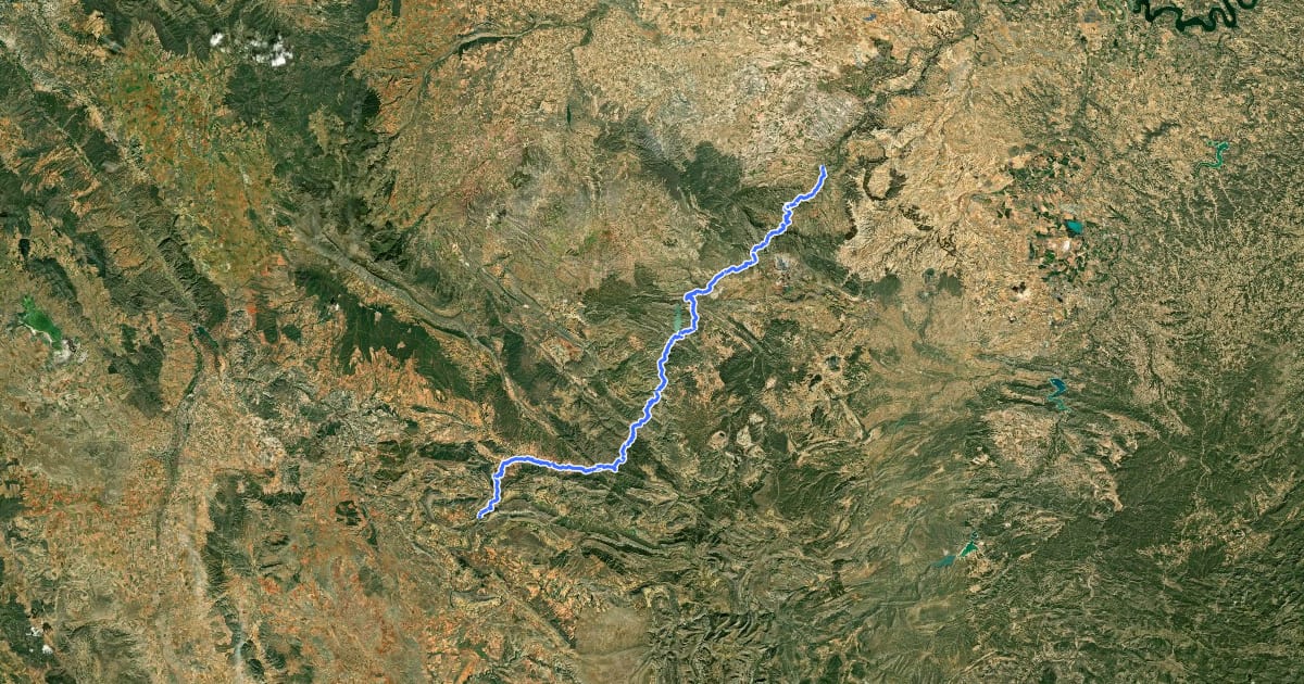 Маршрут Sendero del Río Martín на спутниковом снимке