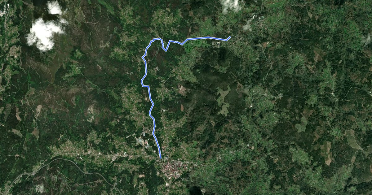 Маршрут Sendero del río Tea на спутниковом снимке