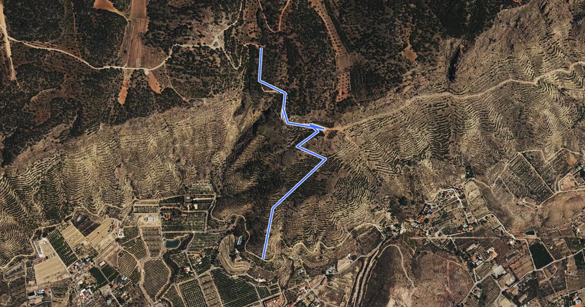 Маршрут Sendero del Rento. (Variante temporal) на спутниковом снимке