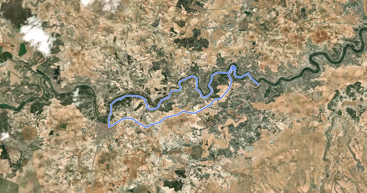 Маршрут Sendero del Rio Jucar на спутниковом снимке