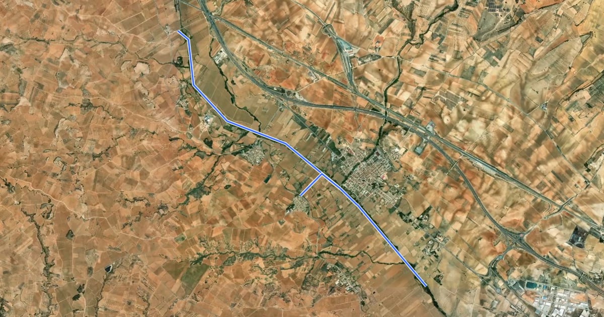 Маршрут Sendero del Rio Magre на спутниковом снимке