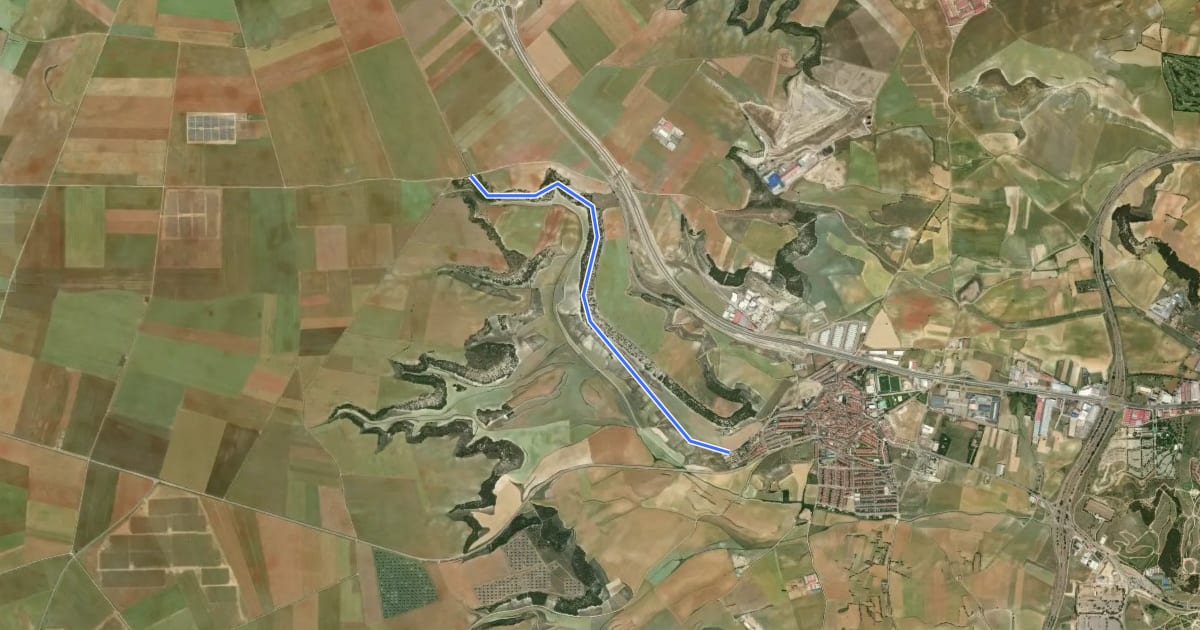 Маршрут Sendero del Tren Burra на спутниковом снимке