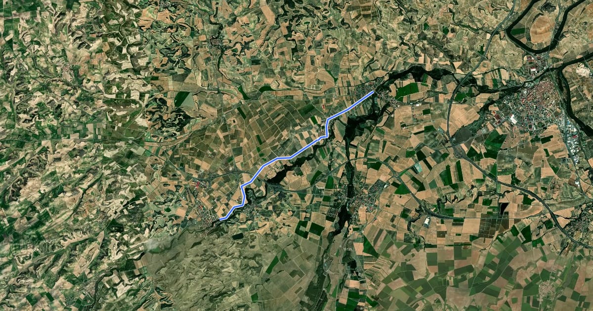 Маршрут Sendero del vino A-3 на спутниковом снимке