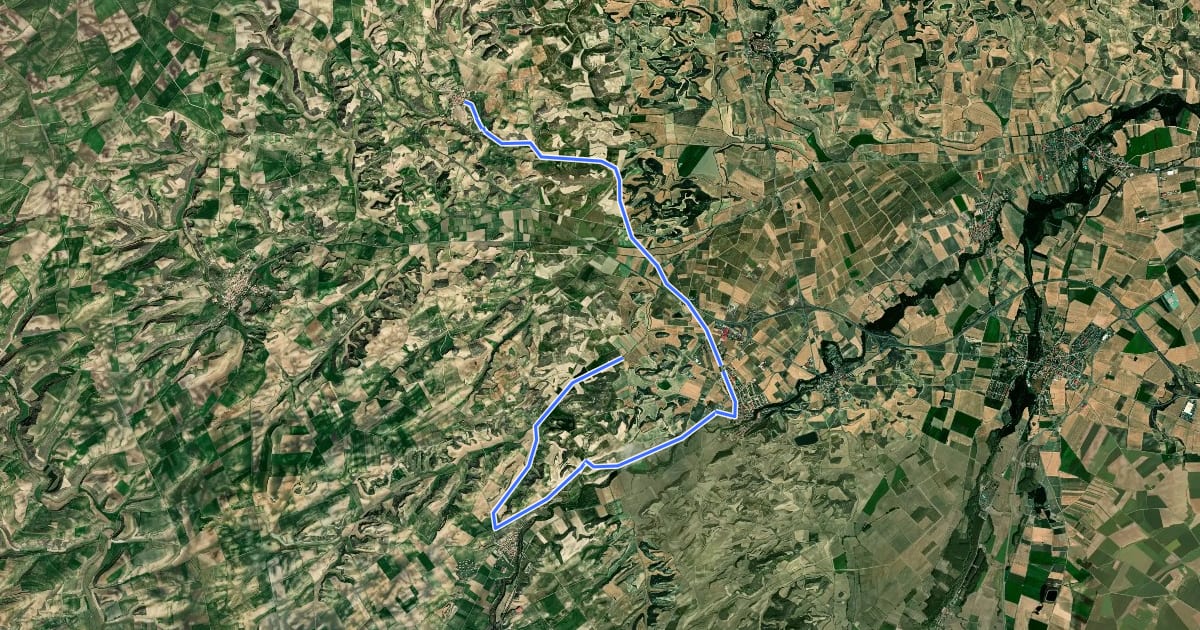 Маршрут Sendero del vino A-9 на спутниковом снимке