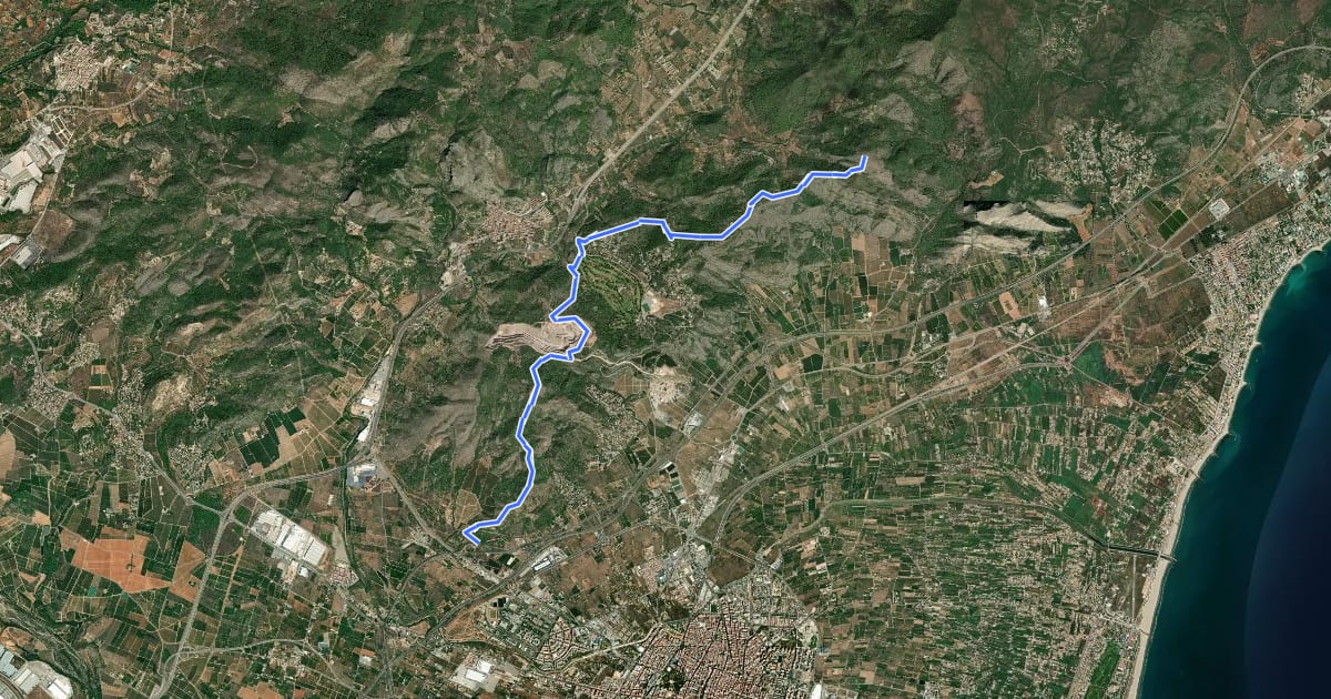 Маршрут Sendero dels Tossals de Castelló на спутниковом снимке