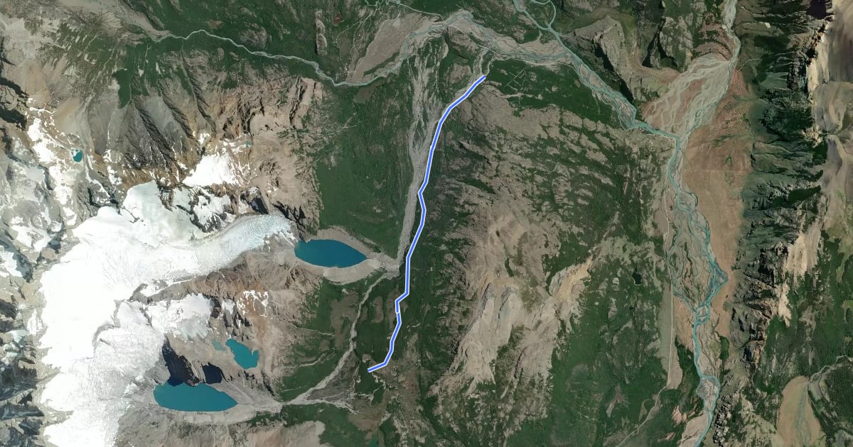 Маршрут Sendero El Pilar - Rio Blanco на спутниковом снимке