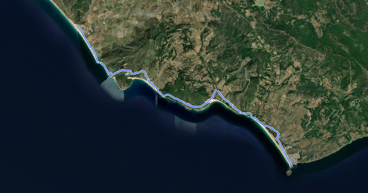 Маршрут Sendero Europeo Arco Atlantico - Etapa 1 на спутниковом снимке