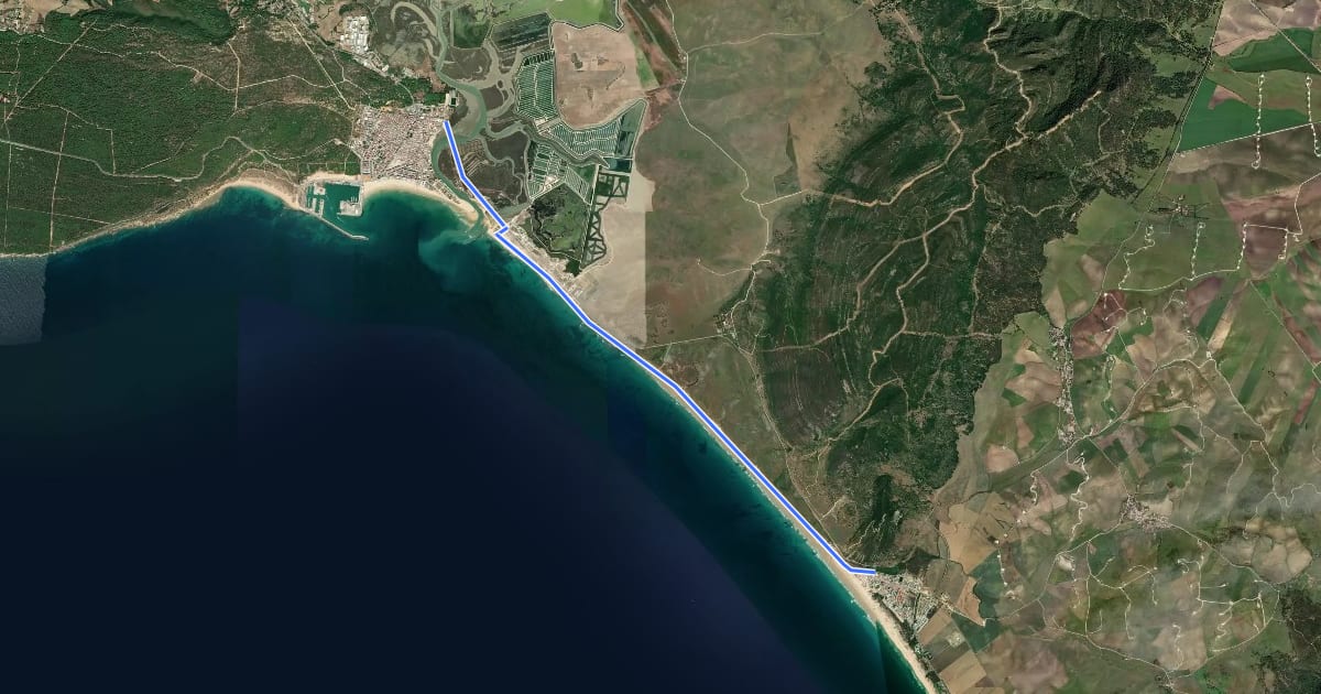 Маршрут Sendero Europeo Arco Atlantico - Etapa 2 на спутниковом снимке