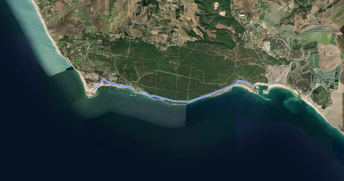 Маршрут Sendero Europeo Arco Atlantico - Etapa 3 на спутниковом снимке