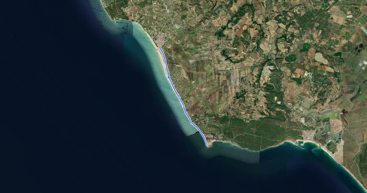 Маршрут Sendero Europeo Arco Atlantico - Etapa 4 на спутниковом снимке