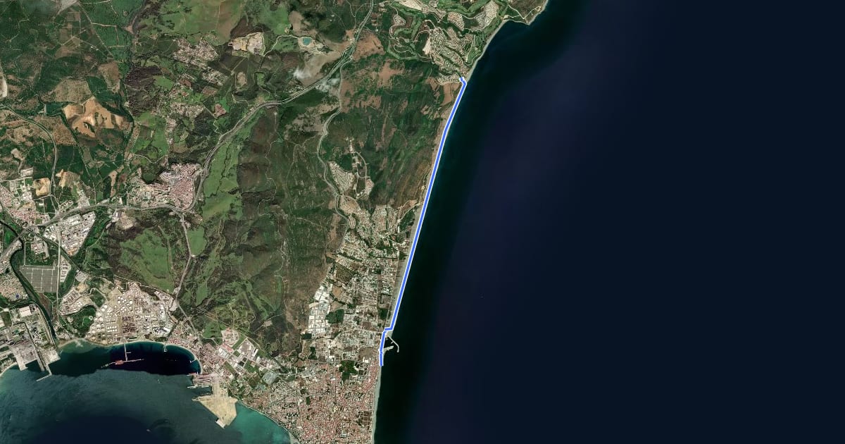 Маршрут Sendero Europeo Arco Mediteraneo - Etapa 5 на спутниковом снимке