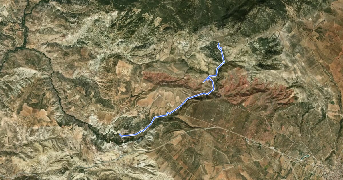 Маршрут Sendero Hinojares - Cuenca на спутниковом снимке
