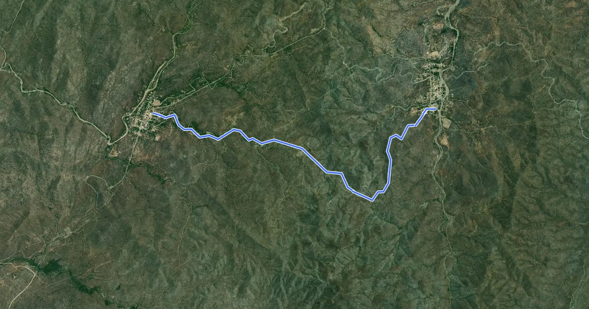 Маршрут Sendero Histórico Ruta de la Plata на спутниковом снимке