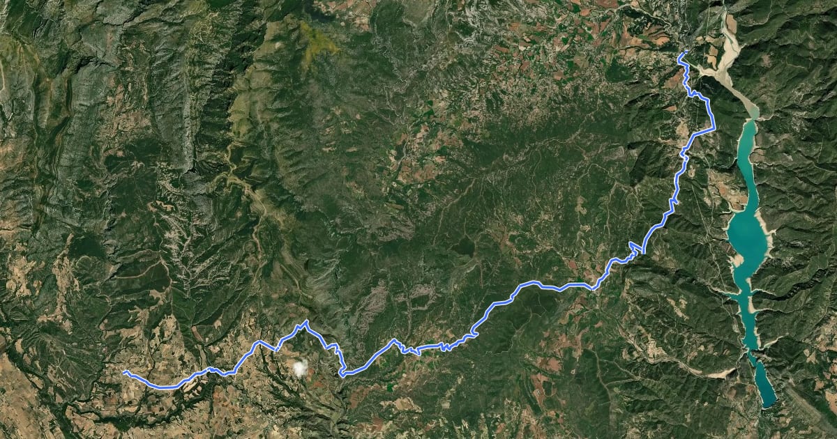 Маршрут Sendero Histórico Variante Sur на спутниковом снимке