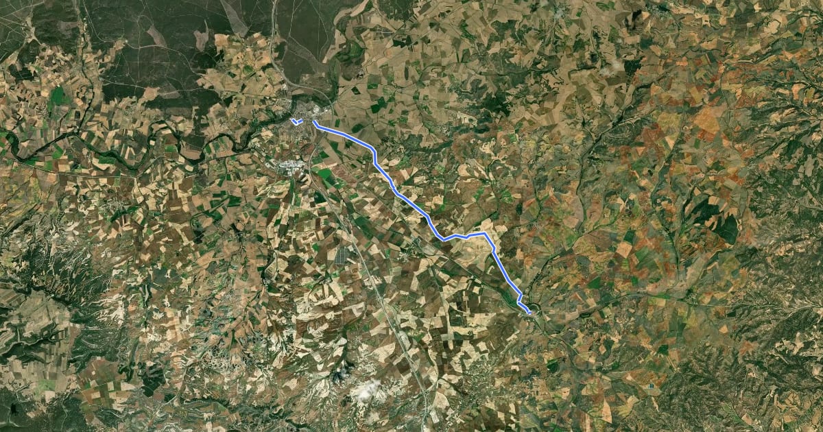 Маршрут Sendero Ibérico Soriano (Ramal de Almazán: Morón-Almazán) на спутниковом снимке