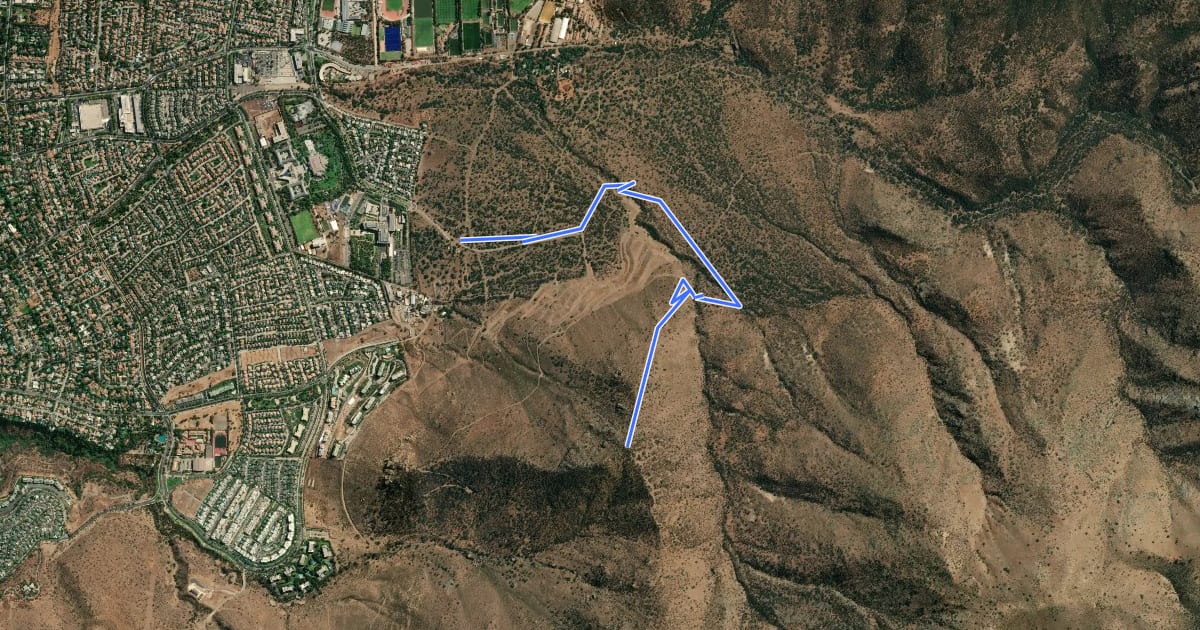 Маршрут Sendero La Plaza Sur-Morro Las Papas на спутниковом снимке